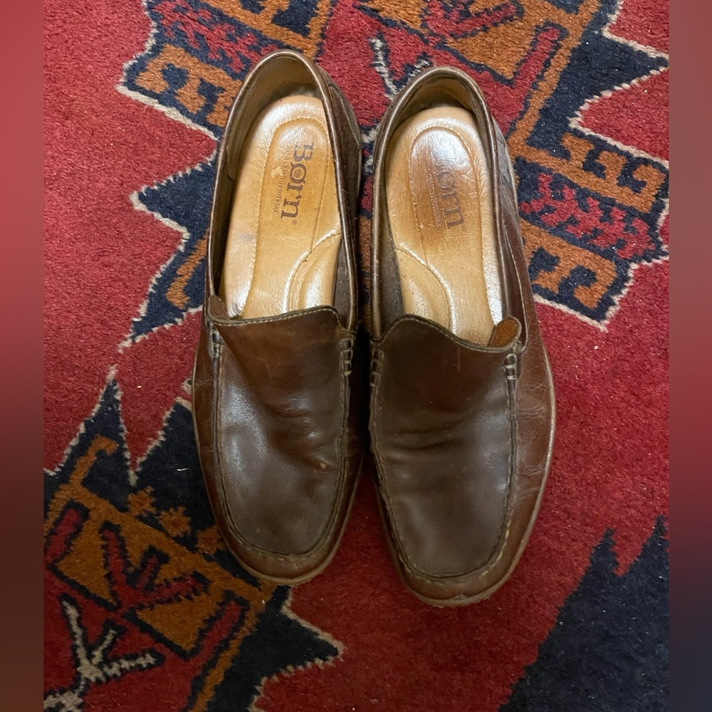 Born Men's Dark Brown Leather Slip-Ons